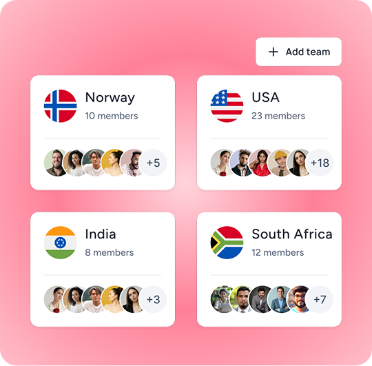 Teams across multiple locations